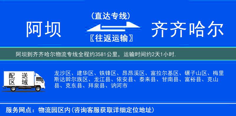 阿壩到物流專線