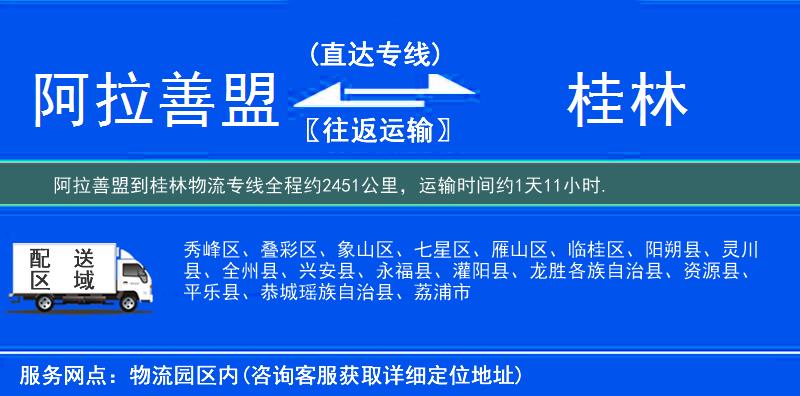 阿拉善盟到物流專線