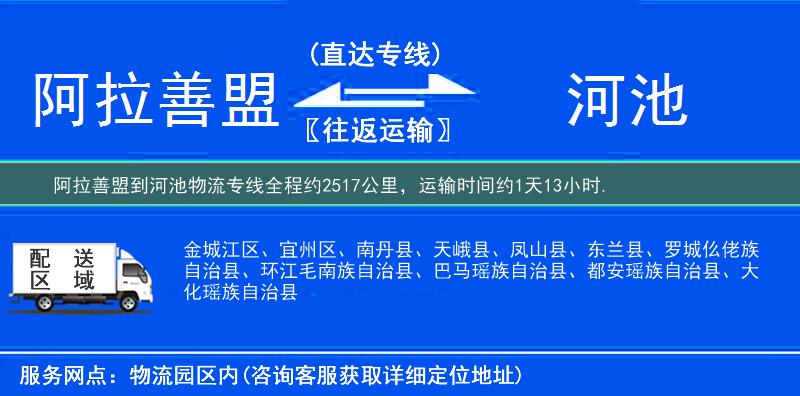 阿拉善盟到物流專線