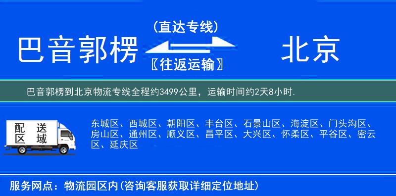 巴音郭楞到物流專線