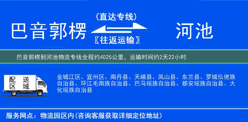 巴音郭楞到物流專線