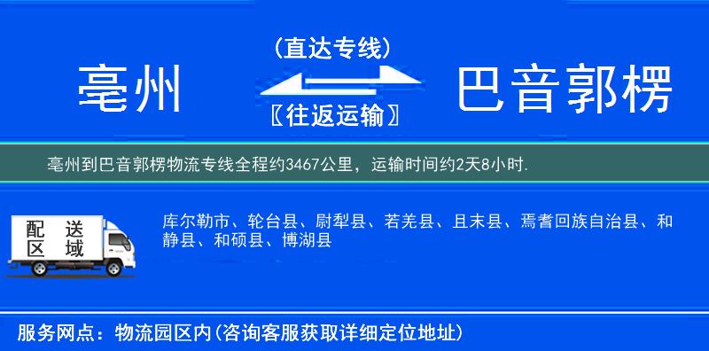 亳州到物流專線