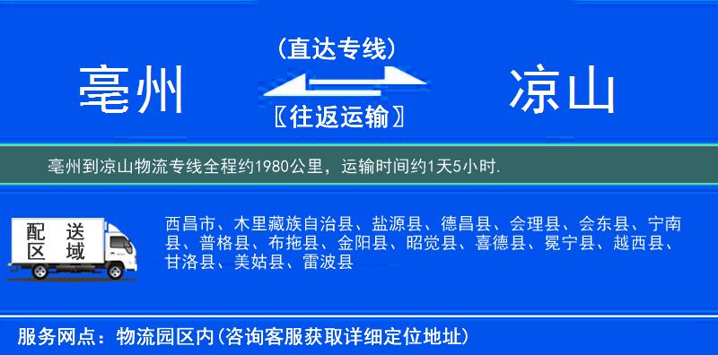 亳州到物流專線