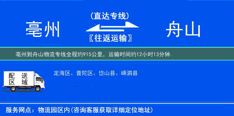 亳州到物流專線