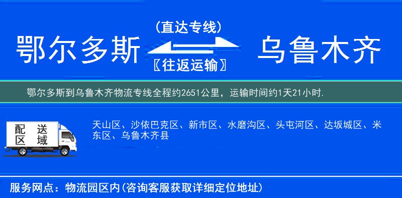 鄂爾多斯到物流專線